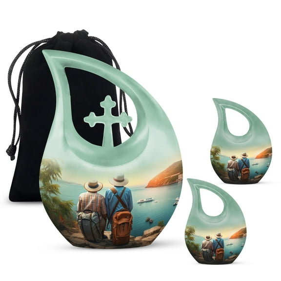 Two Man Urn - Large Urns For Human Ashes Adult - Urn For Ashes Adult Male - Memorial Urns For Human Ashes - Burial Urns For Adult Human Ashes - - Combo 1 Large & 2 Keepsake