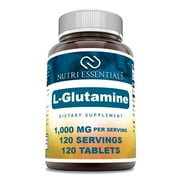 Nutri Essentials L-Glutamine 1000mg 120 Tablets | Amino Acid Supplement for Men & Women | Non-GMO | Gluten Free | Made in USA