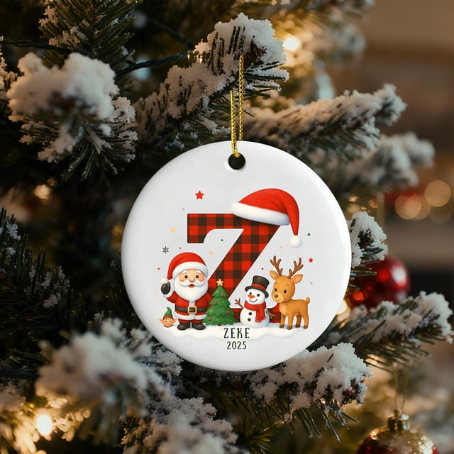 Adornos navideños acrílicos de 26 letras | Decoraciones navideñas personalizadas con letras | Colgantes navideños ligeros y duraderos con gorros de Papá Noel | Decoración de coronas para el porche