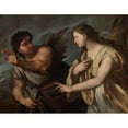 thumbnail image 2 of Luca Giordano 14x12 Gold Ornate Wood Frame and Double Matted Museum Art Print Titled - Pico and Pope, 2 of 4