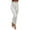 White, variant on Women's Cotton Containing High Waist Slim Fit Perforated Tie Design Tight Trousers
