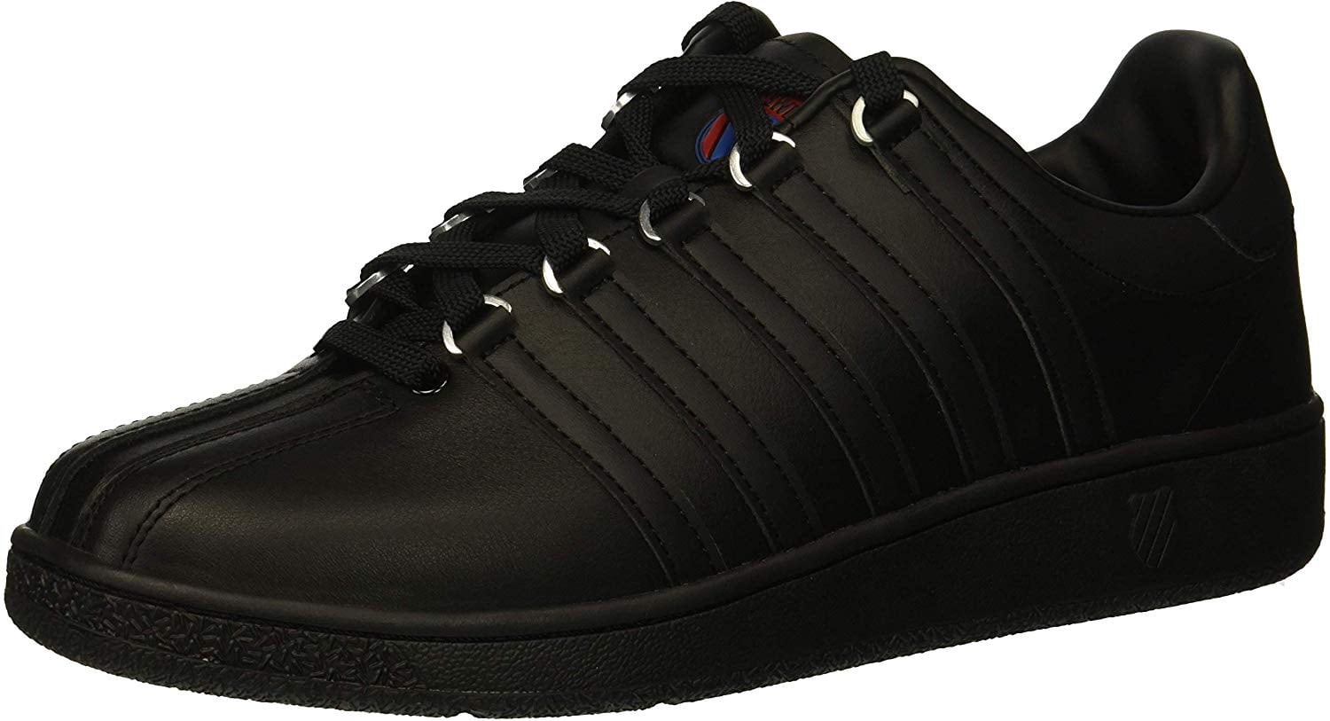 black and red k swiss