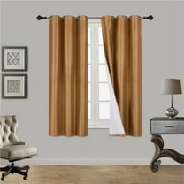STYLISH 2PC GOLD SOLID COLOR BLACKOUT WINDOW GROMMEST PATIO CURTAIN PANEL SIZE : 35" WIDE X 63" LENGTH EACH PANEL K60