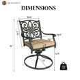 thumbnail image 2 of Mondawe Patio Dining Chair Bronze Aluminum Frame Swivel Dining Chair with Brown Cushioned Seat (Set of 2), 2 of 7