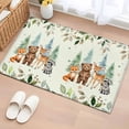 thumbnail image 3 of 2x3 Washable Entryway Rug, Children's Day Non-Slip Area Rug for Front Door Kitchen Bathroom, Cartoon Animal Elephant Zebras Fox Giraffe Leaf Beige Indoor Floor Mat for Home Decor, 3 of 9