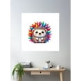 thumbnail image 2 of Cute Rainbow Hedgehog Illustration Poster Wall Art, Modern Wall Decor For Living Room Bedroom, 8x12 UNFRAMED, 2 of 3