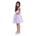thumbnail image 4 of Kensie Girl Sequin Mesh Bow Soutache Purple Dress, Sizes 4-16, 4 of 5