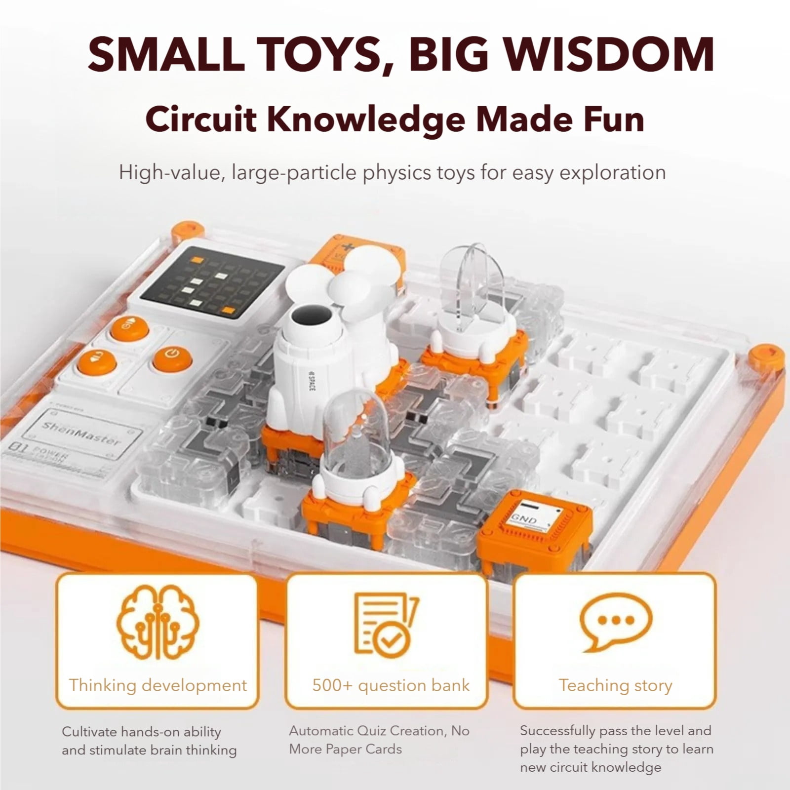 Thoson Spark, Thoson Kids Circuit Board - 500+ Challenges, Light & Sound Interactive Maze, Modular Building Learning Game