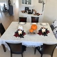 thumbnail image 6 of Bfogop Halloween Wreath Candle Rings Purple Flower Candle Holder Black Gothic Artificial Wreath, Purple Black Leaf Wreath Pendant for Halloween Table Centerpieces Decorations, 6 of 7
