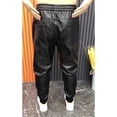 thumbnail image 3 of Pantalones de cuero con cintura elástica para hombre, pantalones de piel sintética, Joggers con bolsillos con cremallera, ropa de calle negra, pantalones de lápiz delgados, ropa para hombre, 3 of 4