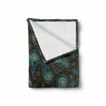 thumbnail image 2 of Paisley Soft Flannel Fleece Blanket, Modern Mosaic Like Circled Design with Teardrop Shaped Artwork Print, Cozy Plush for Indoor and Outdoor Use, 50" x 70", Brown Blue and Dark Blue, by Ambesonne, 2 of 6