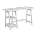 thumbnail image 4 of Convenience Concepts Designs2Go 30 in. Tall Trestle Desk w/ Shelves, White Faux Marble/White, Adult, 4 of 7