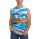 thumbnail image 1 of Balery Greek Island Windmills Painting Camisetas sin mangas para hombre, absorbe la humedad y protege contra el mal olor.-3X-Large, 1 of 7