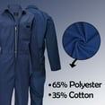 thumbnail image 2 of ACTIVE UNIFORMS Overall Workwear Men Long Sleeve Coveralls (Nave Blue, Medium), 2 of 7