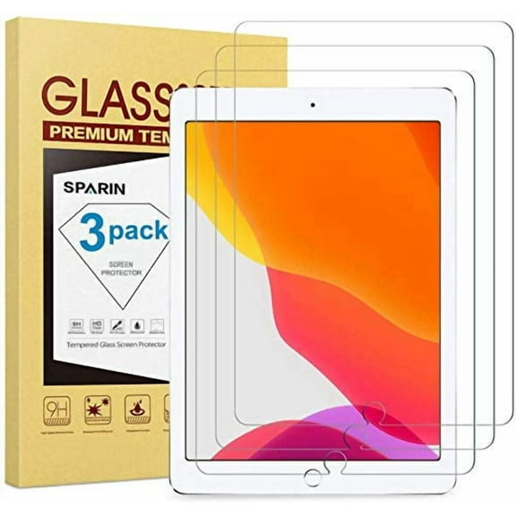 SPARIN [3 Pack] Screen Protector for iPad 10.2 Inch (7th Gen) / iPad Air 3 2019 / iPad Pro 10.5, Tempered Glass / Apple Pencil Compatible / High Definition