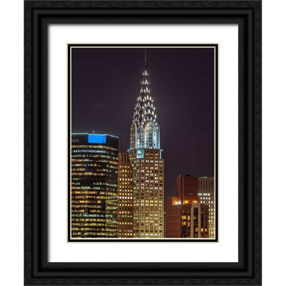 Frank, Assaf 15x18 Black Ornate Wood Framed with Double Matting Museum Art Print Titled - Chrysler Building in New York city