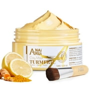 ANAI RUI Turmeric Vitamin C Face Mask for Dark Spots, Kaolin Clay Mask with Vitamin C E and Aloe, Skin Care Turmeric Clay Mask for Acne & Refineing Pores, Smooth & Radiant Skin, 4.23 OZ