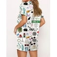 thumbnail image 3 of SheShow Country Music Silky Casual Short Sleeve Pajama Set for Women, White, L, 3 of 4