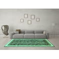 thumbnail image 3 of Ahgly Company Indoor Round Abstract Turquoise Blue Modern Area Rugs, 4' Round, 3 of 4