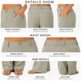 thumbnail image 4 of Women's Linen Wide Leg Pants High Waist Casual Loose Straight Trousers with Pockets Elastic Back Summer Vintage, 4 of 8