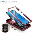 thumbnail image 5 of ShellTech for Samsung Galaxy A54 5G Case Built-in Slide Camera Lens Cover, Heavy Duty Shockproof Hybrid Rugged Protective Phone Case, Built in Finger Ring Stable Holder Kickstand,Pink+Red, 5 of 11