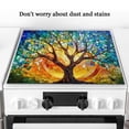 thumbnail image 3 of Square Glass Induction Cooktop Protector Mat, Retro Huge Tree Colorful Washable Glass Stove Cover, Heat Resistant Foldable Decoration Pad for Kitchen RV (28×20 Inch), 3 of 3