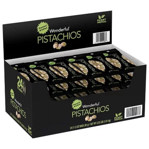 Wonderful Pistachios, Roasted and Salted (1.5 oz., 24 ct.)