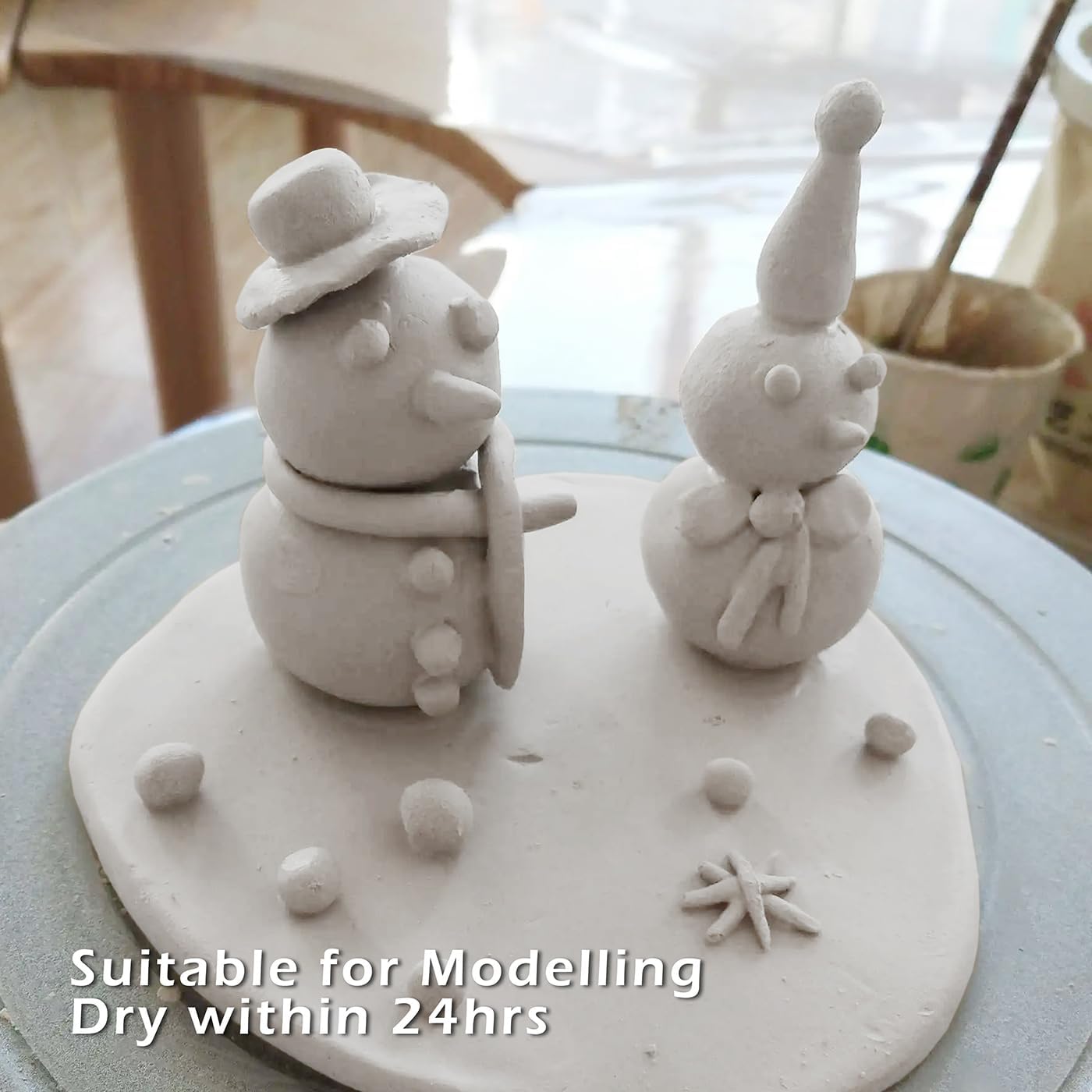 Air-Dry Clay Modelling, 2.2 pounds Ideal for Beginners and Advanced Sculptors All-Purpose Modeling Clay (Gray)