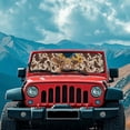 thumbnail image 3 of HUIACONG Brown Cow Print Windshield Sun Shade for Jeep Wrangler TJ JK JKU JL JLU ,Aluminum Foil Film Car Winshied Sun shade,Effectively Blocking Heat and UV Rays, 3 of 6