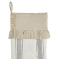 thumbnail image 3 of VHC Brands Grace Grain Sack Stripe Ruffled Stocking 12x20, 3 of 4