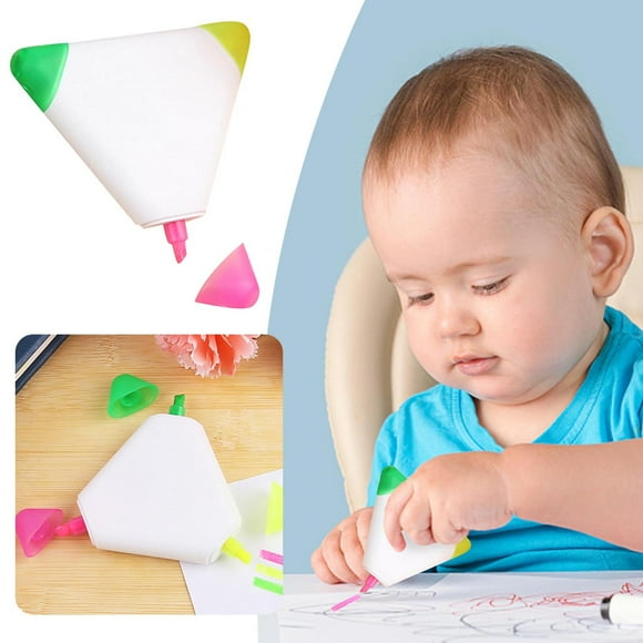 Noehoiugi Surligneurs Triangulaires en Acrylique Marqueurs Fluorescents : 1 Pcs 3 Couleurs Écriture Coloriage Stylos Fournitures de Bureau Cadeau de Fête pour Journal Surlignage Planificateur Notes Surligneurs Colorés