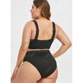 thumbnail image 4 of Anillo acanalado de textura más el tamaño de traje de baño bikini Rosegal Camisetas sin mangas de talla grande, 4 of 5