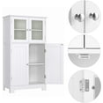 thumbnail image 2 of Homfa Bathroom Storage Cabinet, 42.7"H Floor White Wooden Linen Cabinet with Shelves and Doors, 2 of 10