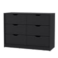 thumbnail image 2 of HomeRoots 518029 30.67 x 42.17 x 16.26 in. Black Manufactured Wood Six Drawers Modern Dresser, 2 of 5