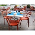 thumbnail image 5 of 2xhome Set of 2 Modern Contemporary Designer Dining Chairs Molded Plastic Indoor Outdoor Patio Elbow Chairs, Red, 5 of 11