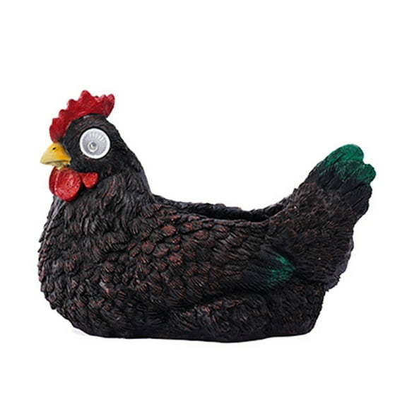 CIYISON Outdoor Simulation Animal LED Solar Garden Light Backyard Hen Resin Crafts