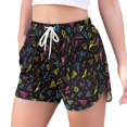 thumbnail image 2 of FORMRS Womens Swim Shorts Mesh Liner Quick Dry Casual Beach Board Bottom with Pockets, Sizes S-2XL, Black Neon Lightning, 2 of 9