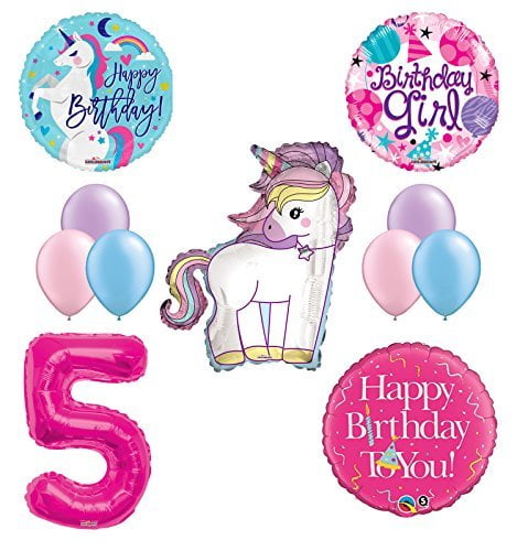 Unicorn 5th Birthday Girl Party Supplies and Balloon ...