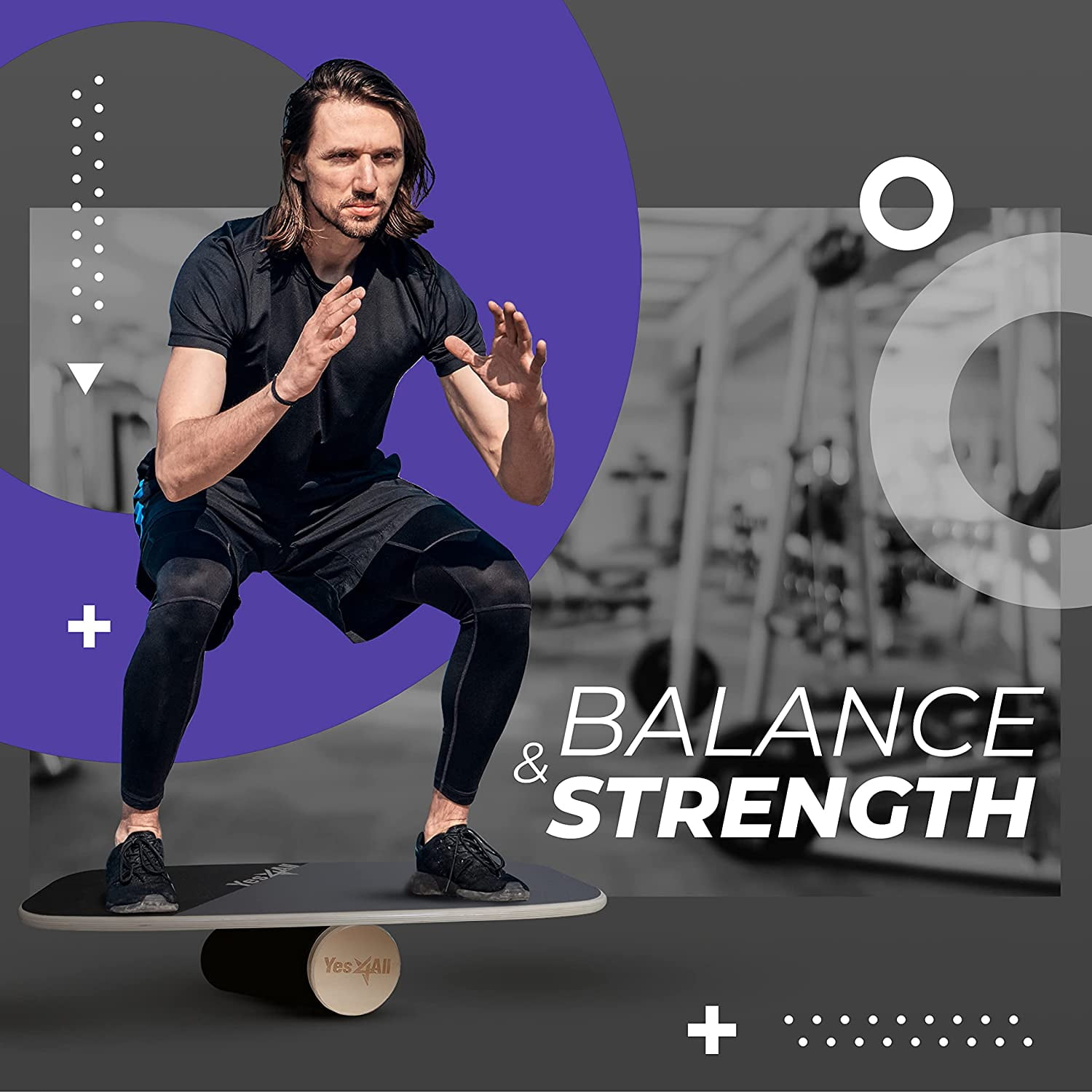 Yes4All Premium Surf Balance Board Trainer with Adjustable