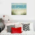 thumbnail image 5 of Shiartex Beach Sea Canvas Wall Art: Seaside Coastal Reed Painting Blue Ocean Nautical Picture Modern Minimalist Seascape Grass Path Artwork Decor for Living Room Bedroom 16x12in, 5 of 6