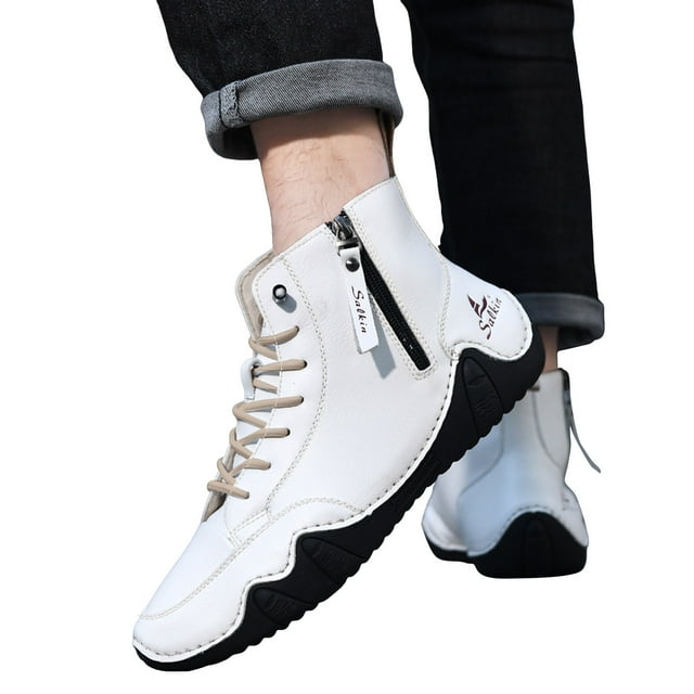Dakaela Bottes Chukka en Suède pour Hommes, Chaussures de Marche Pieds Nus Légères, Espadrilles Montantes à Enfiler pour la Randonnée