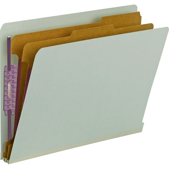 Smead SafeSHIELD® End Tab Class Folder GY/GN 10/BX Letter (26810)
