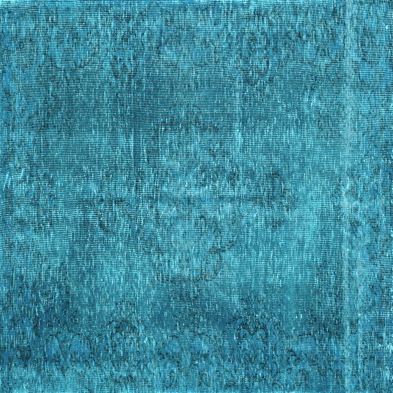 Ahgly Company Indoor Square Persian Light Blue Traditional Area Rugs, 5' Square