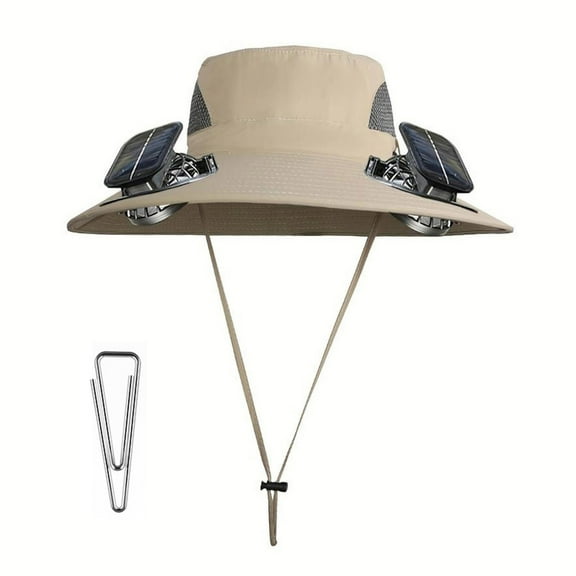 Ankereame Men's Solar Fan Hat with USB Rechargeable, 3-Speed Detachable Fan, Outdoor Sun Protection Hat for Fishing, Hiking & Gardening
