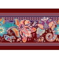 thumbnail image 2 of IBA Indianbeautifulart Rayures Rouges/feuilles & Dentelle Artistique Florale en Tissu pour Artisanat Ruban de Bordure en Velours Imprimé Trim Tissu à Coudre Trims 9 Yards 3 Pouces, 2 of 2