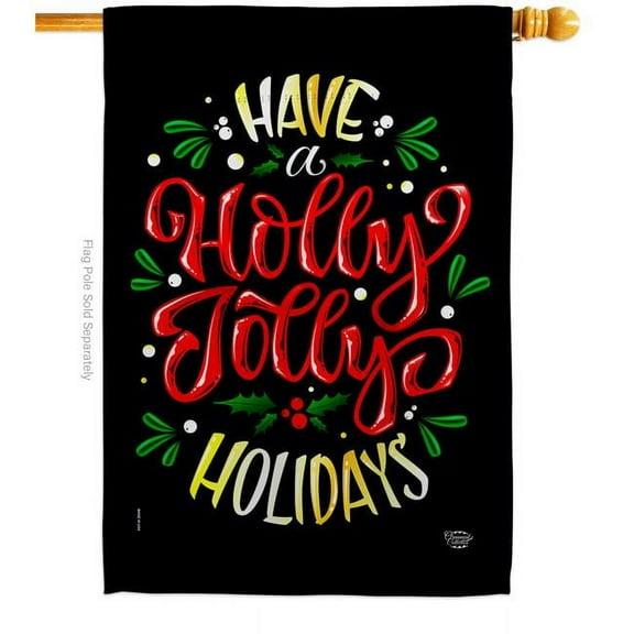 Ornament Collection H192358-BO 28 x 40 in. Jolly Holiday House Flag with Winter Christmas Double-Sided Decorative Vertical Flags Decoration Banner Garden Yard Gift