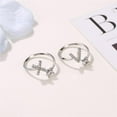 thumbnail image 2 of Youkk Initial Letter Ring for Women Girls Alloy Silver Alphabet Rings Adjustable Crystal Inlaid Initial Rings Gift Type1 Type17, 2 of 6