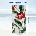 thumbnail image 3 of PHYHOO  Large Beach Towel, Red Tulips Leaves Sand Free Microfiber Beach Towel, Absorbent Quick Dry Camping Yoga Towel for Swimming Pool, Picnic, Yoga, Gym 30x60in, 3 of 8