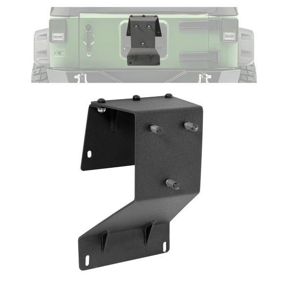 KOJEM Spare Tire Carrier Holder for 2007-2018 Jeep Wrangler JK Models Up to 37" Tire Mounting Bracket Supports Steel Powder Coating Textured Black