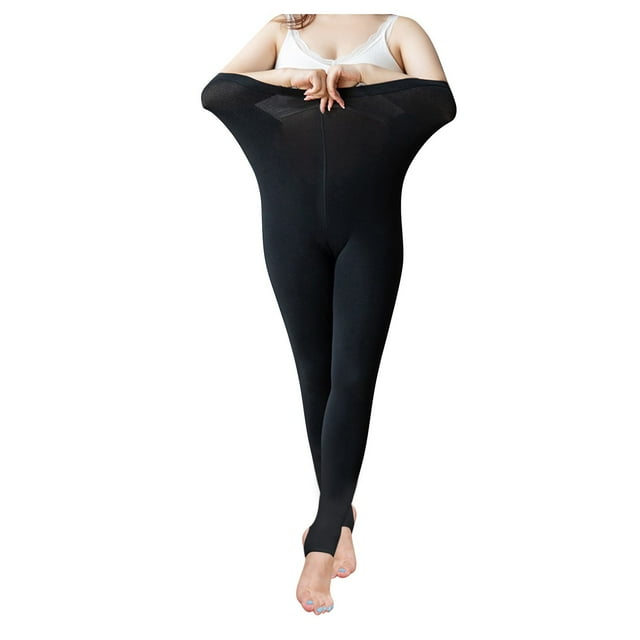 Outfmvch Collants Résille, Collants Bas Collants de Transparence Plus Paires Collants de Fond Doublés Polaire Collants Chauds Femmes Collants Noirs A
